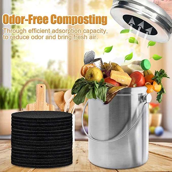 16 sztuk – okrągłe, przenośne  – Compost Bin recenzja i cena
