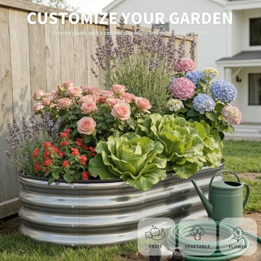 Owalna, duża, ocynkowana metal – Raised Garden Bed recenzja i cena