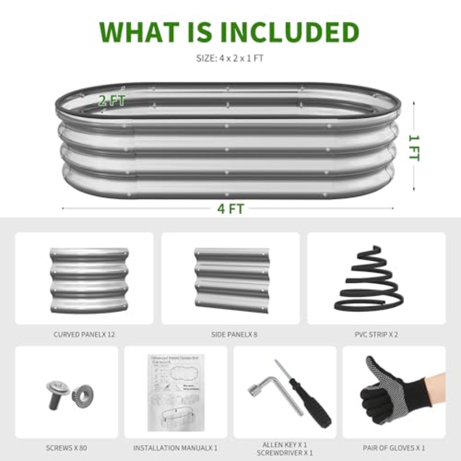 Owalna, duża, ocynkowana metal – Raised Garden Bed recenzja i cena